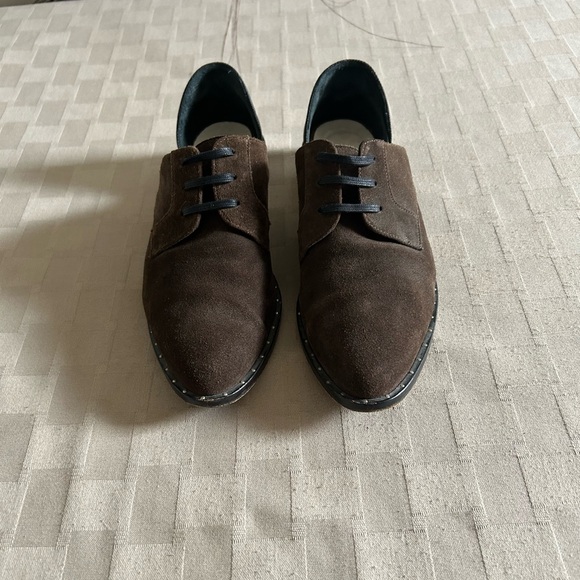 Freda Salvador Wit D’Orsay Suede Oxford Lace Up Loafers - Picture 3 of 14